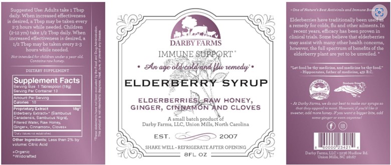 Darby Farms Immune Support Elderberry Syrup, 8oz