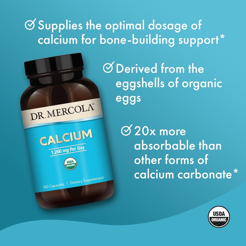 Dr Mercola Organic Calcium, 90caps