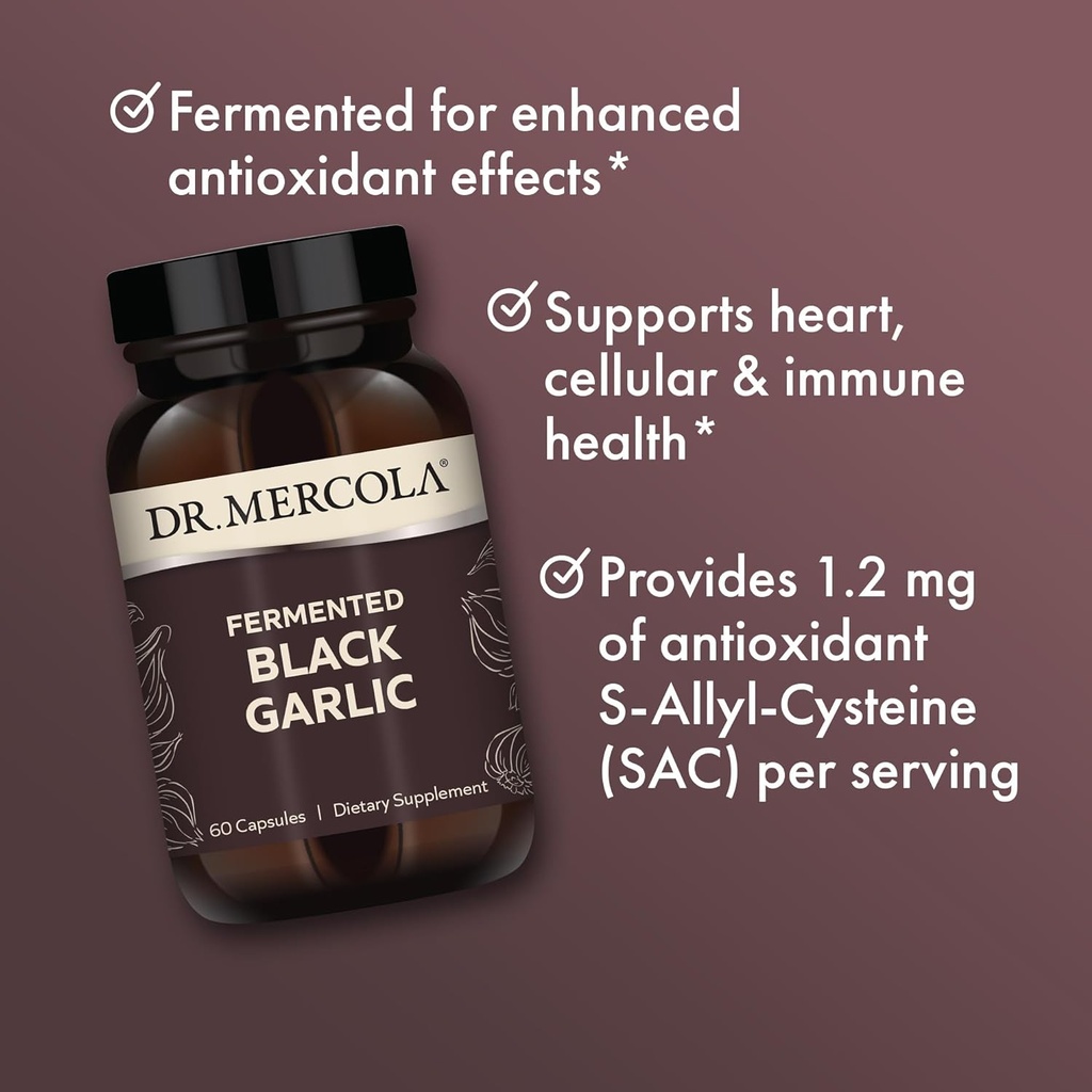 Dr Mercola Fermented Black Garlic, 60 caps