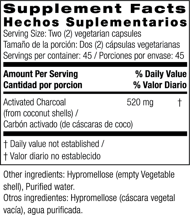 BioNutrition Activated Charcoal, back.png