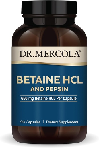 [10400] Dr Mercola Betaine HCL & Pepsin, 90caps